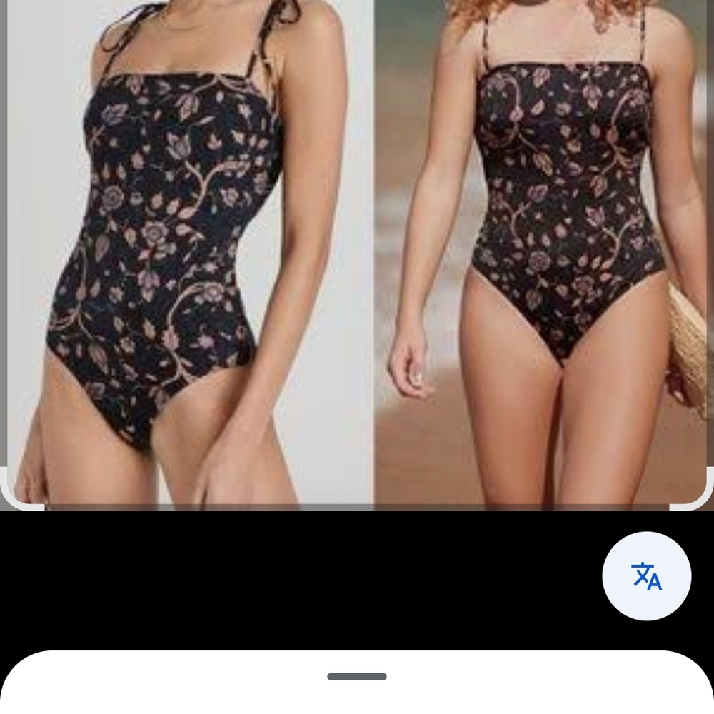 Ulla Johnson Navy and Tan Swimsuit